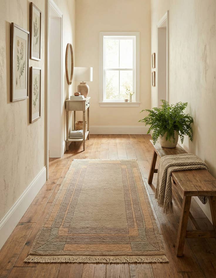 Detail image of 2' 1 x 3' 11 Hand Knotted Tibet Wool Runner Rug