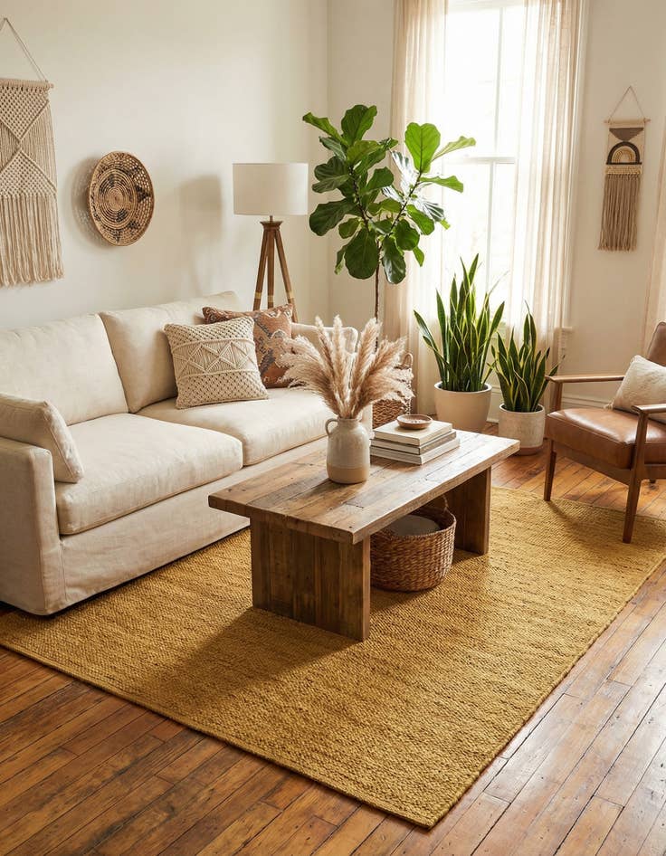 Detail image of 8' x 8'  Hand Braided Jute Square Rug