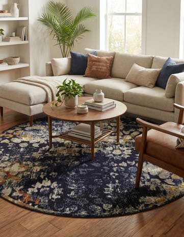 8' x 8' Washable Carnevale Round Rug