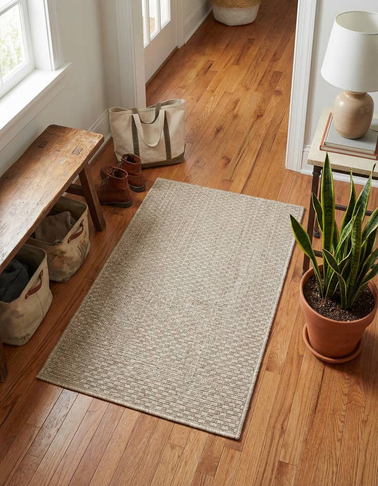 Detail image of 2' x 3' 1  Washable Solid Indoor / Outdoor Rug