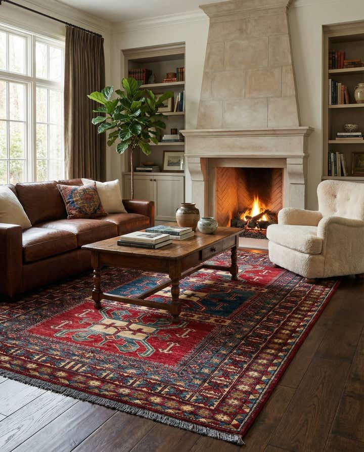 5' 1 x 7' 5 Hand Knotted Kazak Wool Rug