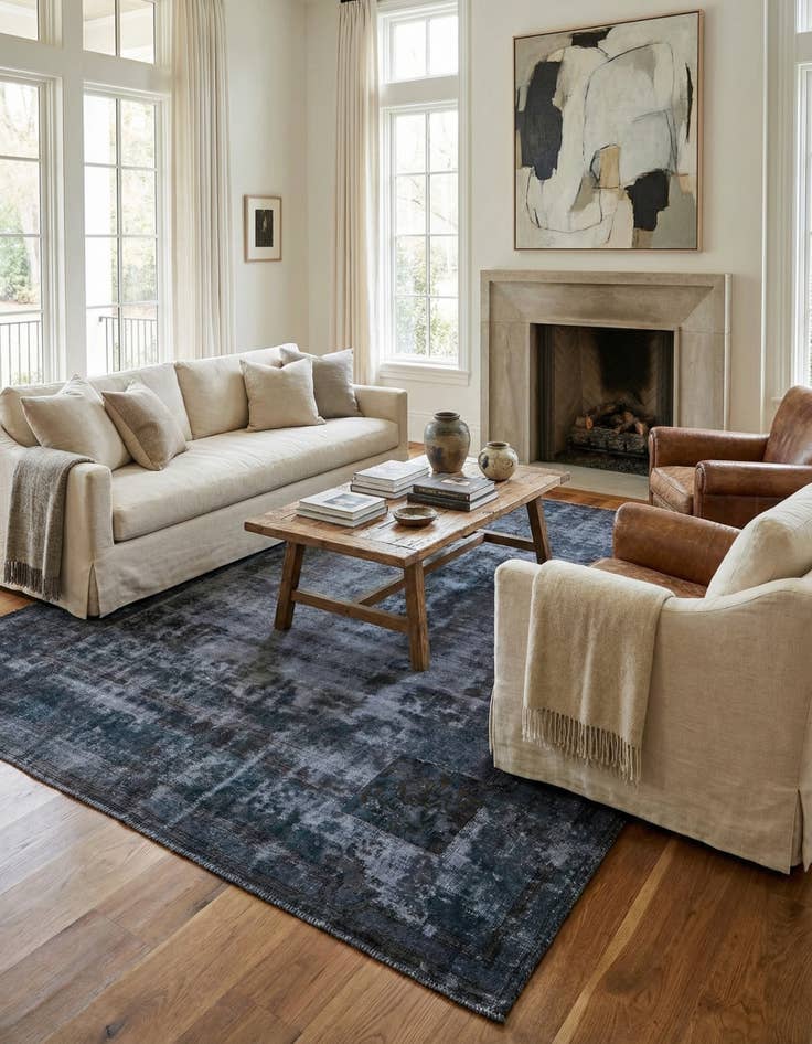 Detail image of 8' 7 x 8' 9  Hand Knotted Ultra Vintage Persian Wool Square Rug