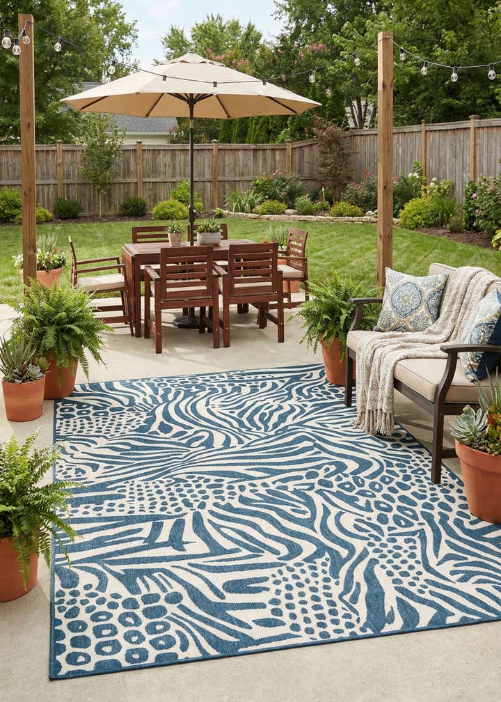 7' 10 x 10' Easy-Clean Safari Indoor / Outdoor Rug