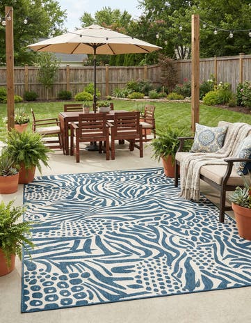 7' 10 x 10' Easy-Clean Safari Indoor / Outdoor Rug