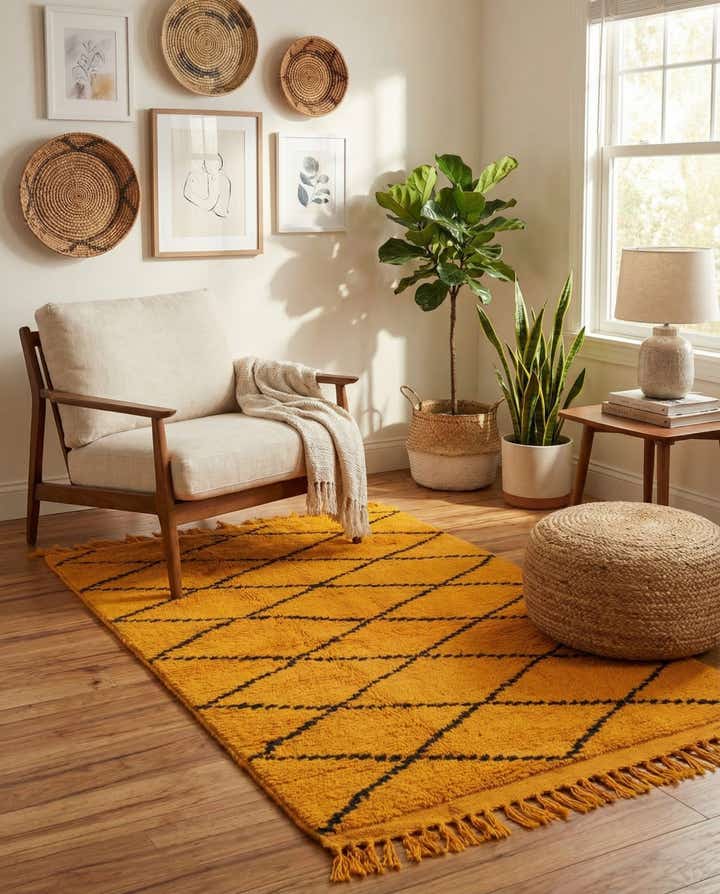 3' 6 x 5' 3 Hand Knotted Moroccan Wool Rug