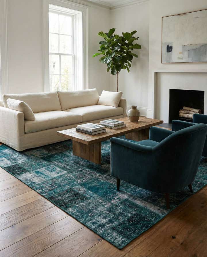 8' 1 x 10' Hand Knotted Ultra Vintage Persian Wool Rug