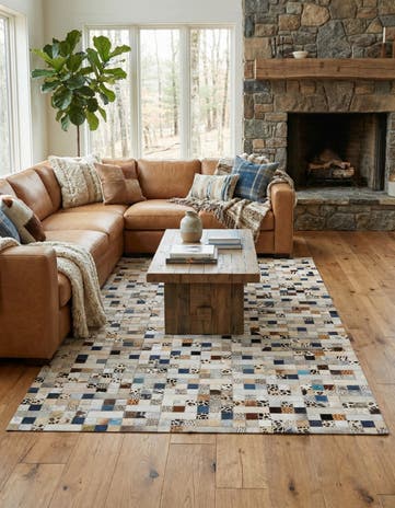 5' x 7' 10 Cowhide Leather Rug