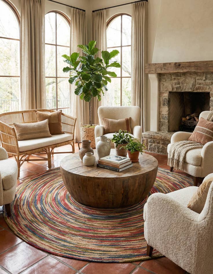 Detail image of  10' x 10'  Hand Braided Jute Round Rug