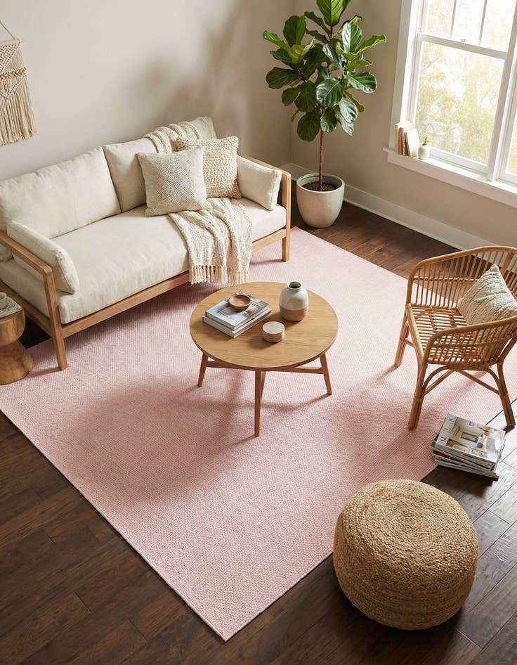 Detail image of 10' 8 x 10' 8 Easy-Clean Solid Indoor / Outdoor Square Rug