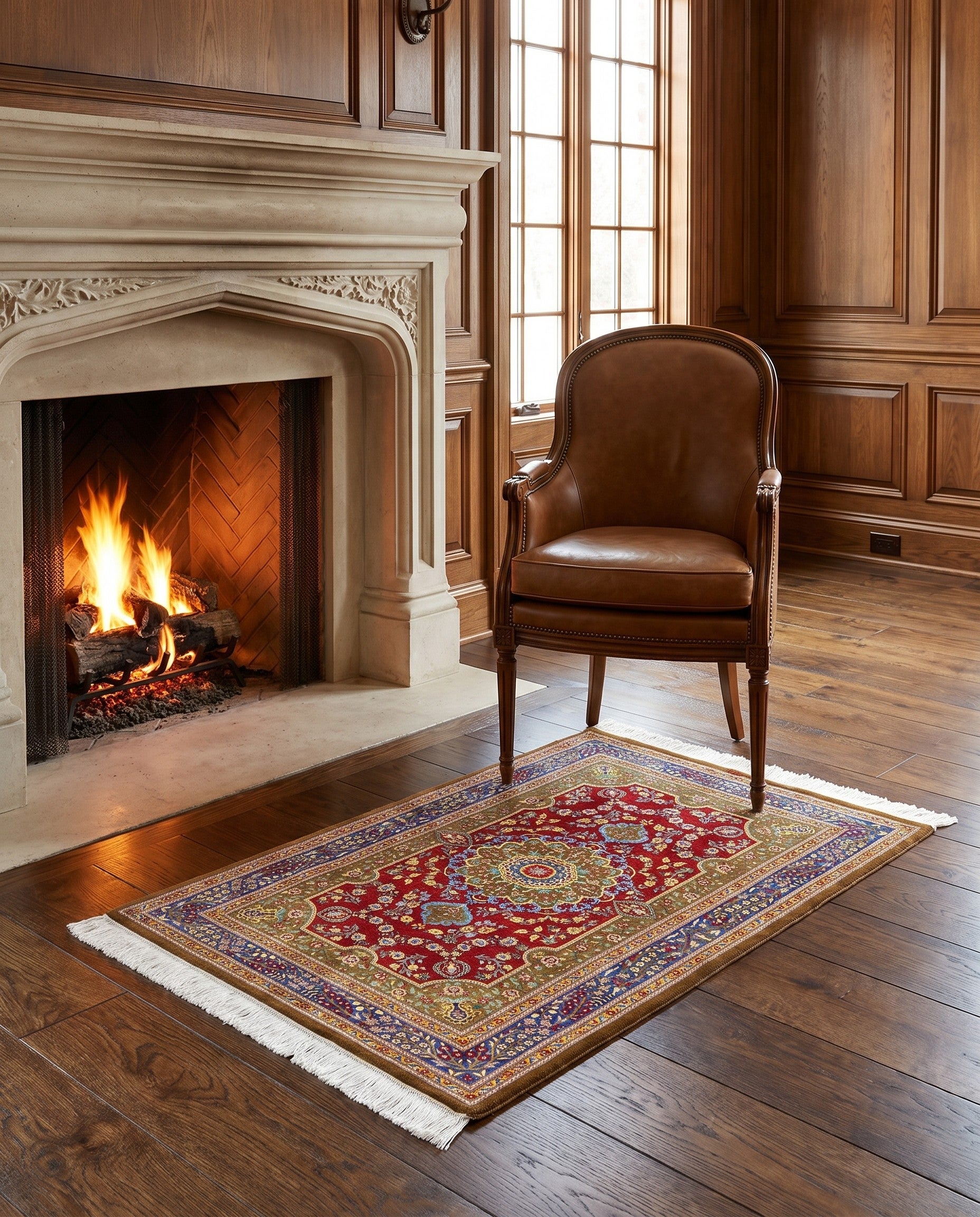 2' 7 x 4' Ghom Silk Rug
