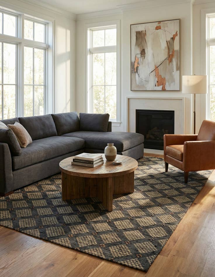 Detail image of  6' 6 x 10' 1  Hand Knotted Darya Wool Rug