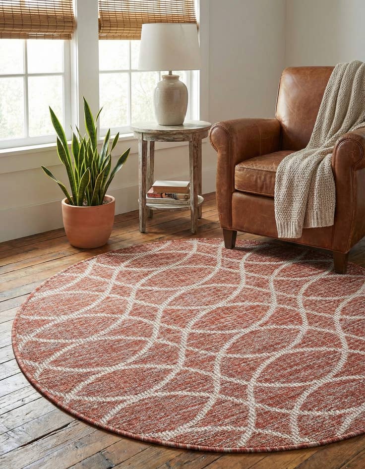 Detail image of 3' x 3'  Washable Trellis Indoor / Outdoor Round Rug