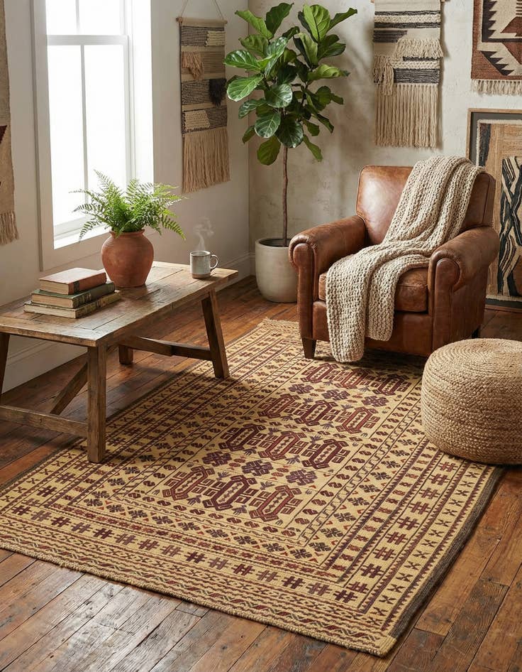 Detail image of 4' x 6' 1 Hand Knotted Sumak Wool Rug