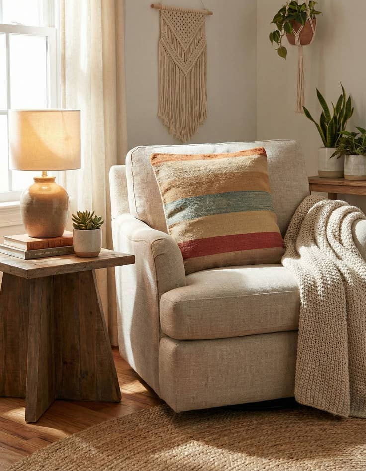 Detail image of  1' 8 x 1' 8  Hand Woven Pillow Wool Square Rug