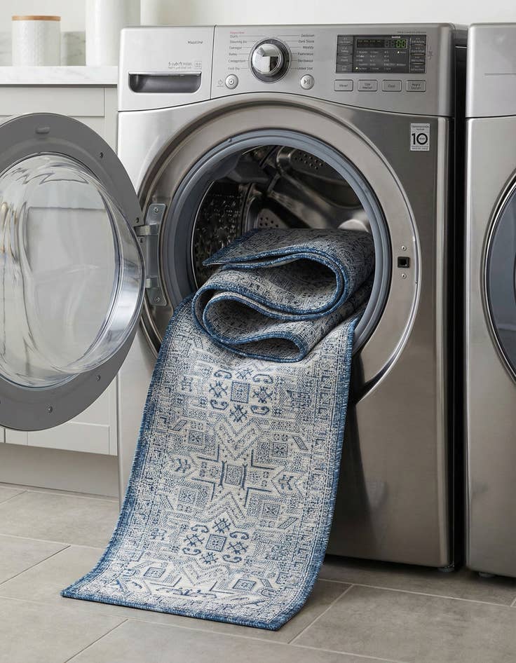 Detail image of 2' 7 x 12'  Washable Aztec Indoor / Outdoor Runner Rug