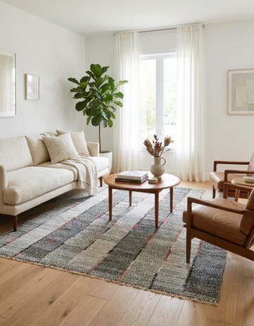 5' 6 x 7' 3 Hand Woven Kilim Modern Wool Rug