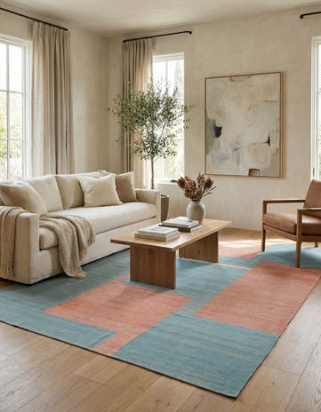 6' 7 x 9' 5 Hand Woven Kilim Modern Wool Rug