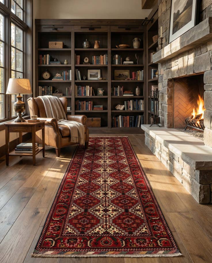 Detail image of 3' x 10' 1 Hand Knotted Afghan Ersari Wool Runner Rug