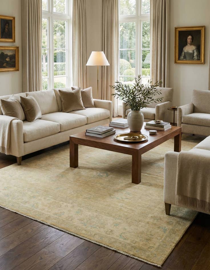 Detail image of  6' 5 x 9' 7  Hand Knotted Over-Dyed Ziegler Rug