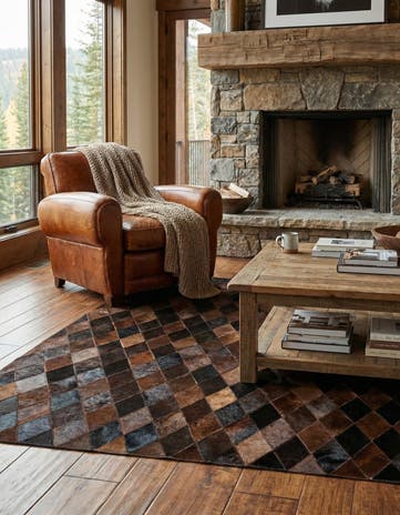 4' 1 x 5' 10 Cowhide Stocks Rug