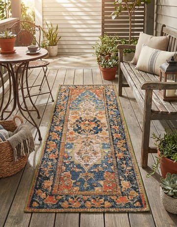 2' x 5' Easy-Clean Traditional Indoor / Outdoor Runner Rug