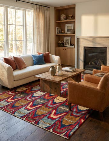 5' 9 x 8' Hand Knotted Modern Ziegler Rug