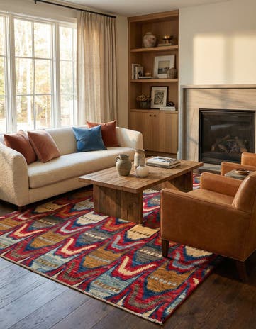 5' 9 x 8' Hand Knotted Modern Ziegler Rug