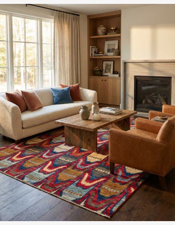 5' 9 x 8' Hand Knotted Modern Ziegler Rug