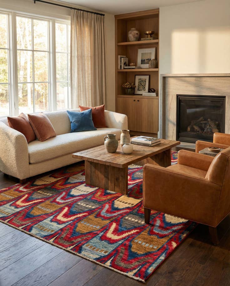 Detail image of 5' 9 x 8' Hand Knotted Modern Ziegler Rug