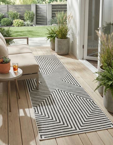 2' x 5' 3 Easy-Clean Modern Indoor / Outdoor Runner Rug