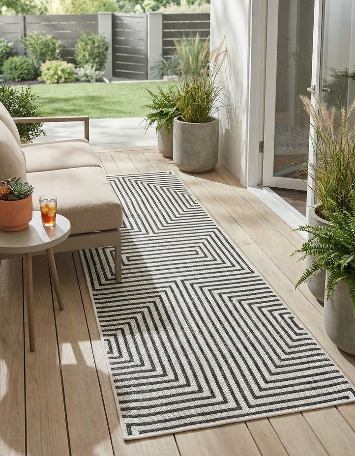 2' x 5' 3 Easy-Clean Modern Indoor / Outdoor...