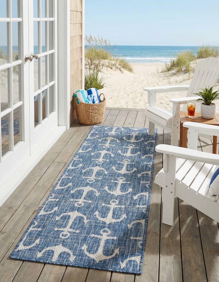 Detail image of  2' x 6'  Washable Coastal Indoor / Outdoor Runner Rug