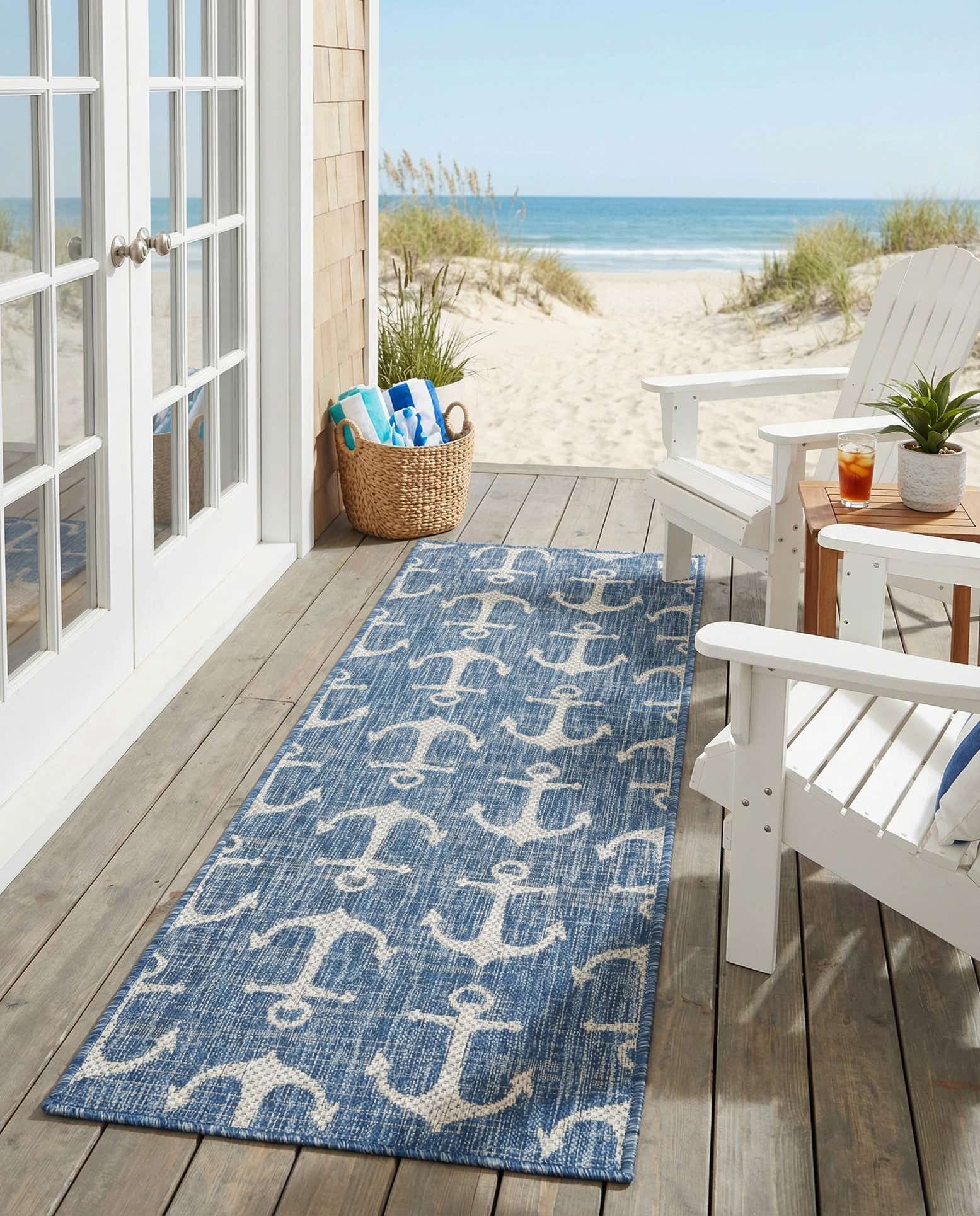 2' x 6' Easy-Clean Coastal Indoor / Outdoor Runner Rug