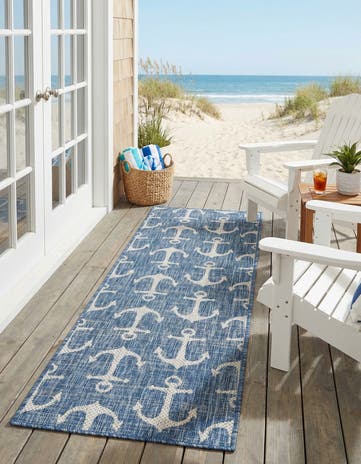 2' x 6' Easy-Clean Coastal Indoor / Outdoor Runner Rug