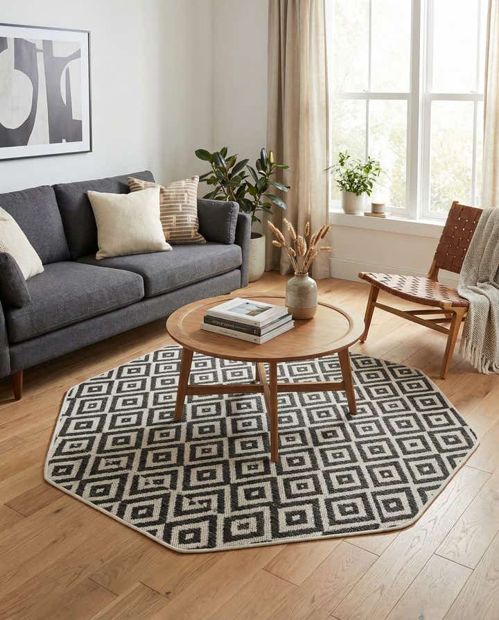 4' x 4' Easy-Clean Jill Zarin Costa Rica Indoor / Outdoor Octagon Rug