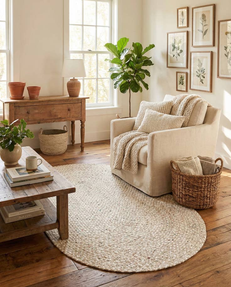 Detail image of 3' 3 x 5' 1 Handmade Braided Chindi Oval Rug