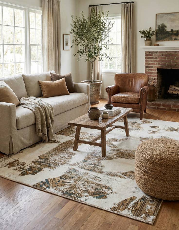 Detail image of 4' 10 x 7' 10  Hand Knotted Ultra Vintage Persian Wool Rug