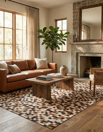 5' x 7' 11 Cowhide Stocks Rug