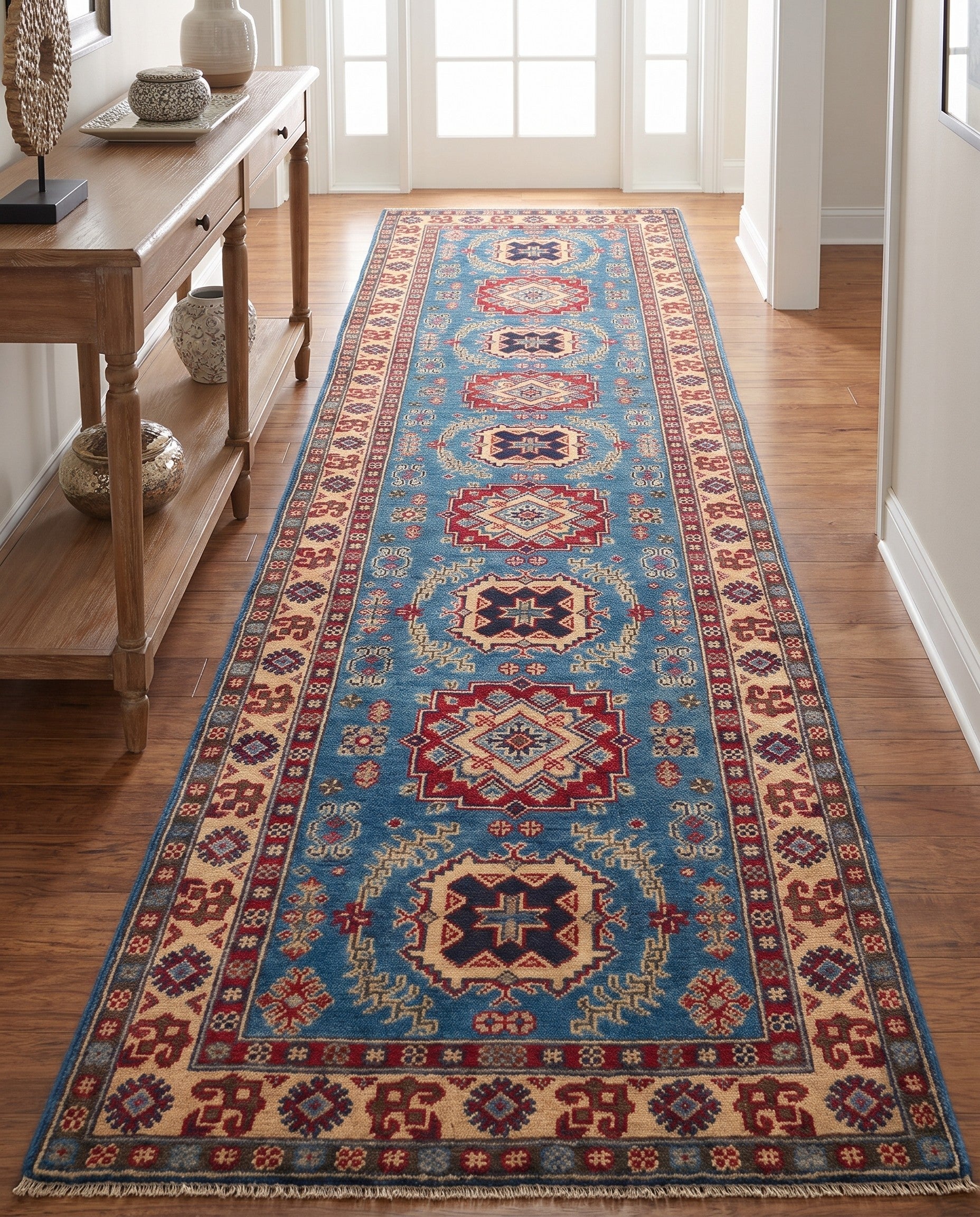 2' 7 x 10' 4 Hand Knotted Kazak Runner Rug