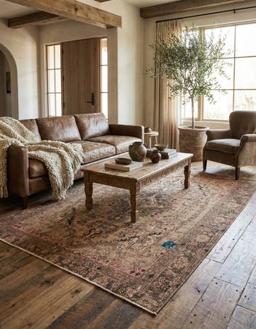 6' 3 x 8' 10 Hand Knotted Ultra Vintage Persian Wool Rug