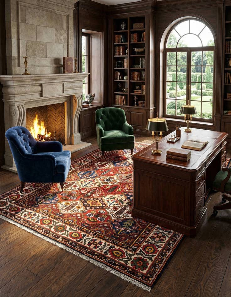 Detail image of 7' 1 x 9' 6 Bachtiar Wool Rug