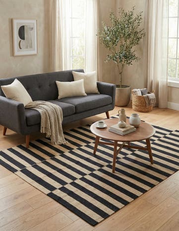 4' 2 x 5' 10 Hand Woven Kilim Modern Wool Rug