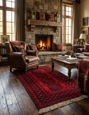 3' 5 x 6' 2 Afghan Wool Rug