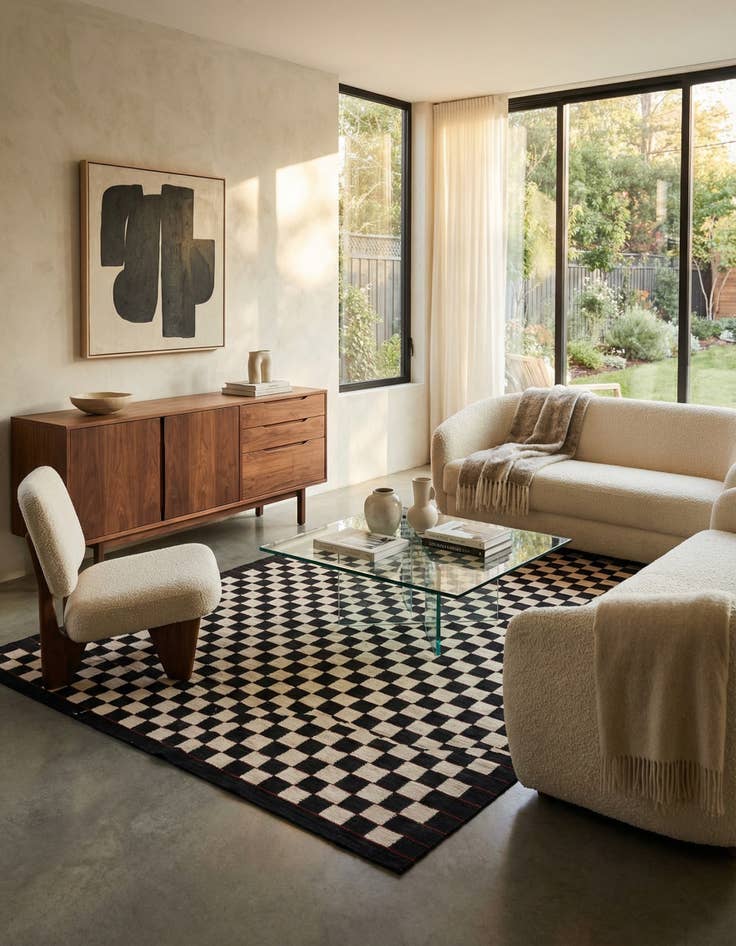 Detail image of 5' 8 x 7' 9  Hand Woven Kilim Modern Wool Rug