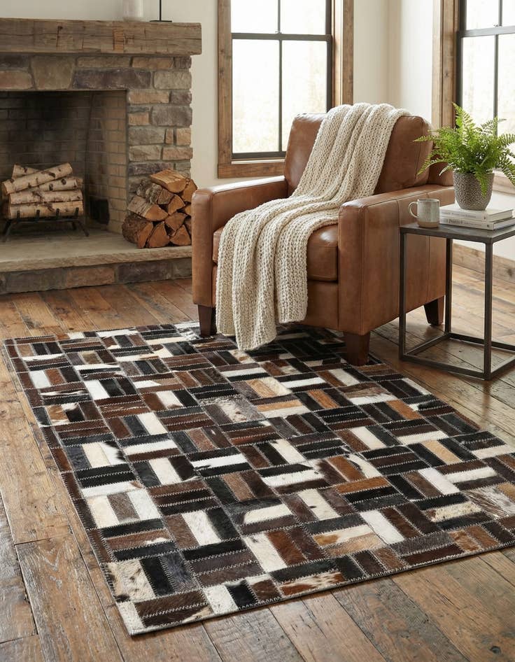 Detail image of 2' x 3' Cowhide Leather Rug