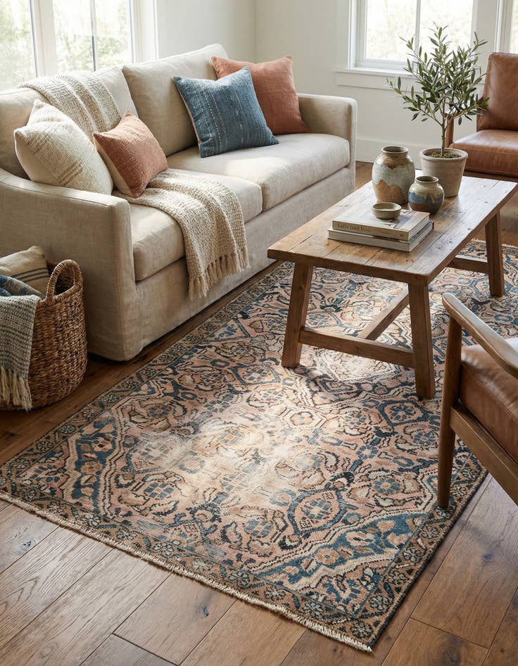 Detail image of 3' 2 x 6'  Hand Knotted Ultra Vintage Persian Wool Rug