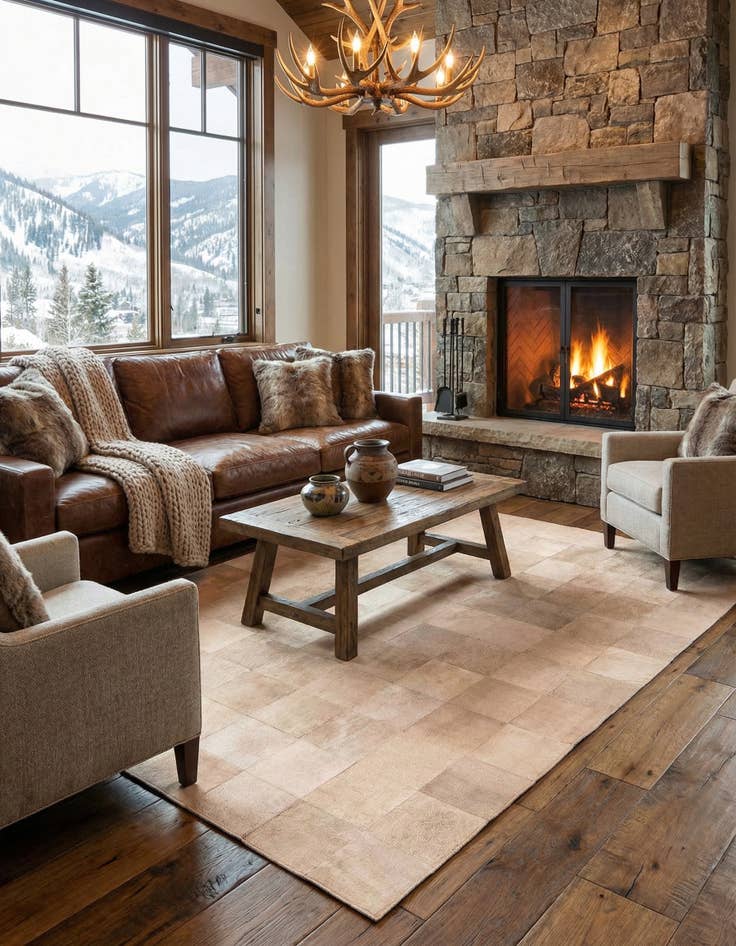 Detail image of 5' 1 x 8' Cowhide Rug