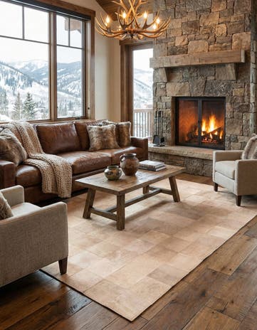 5' 1 x 8' Cowhide Rug