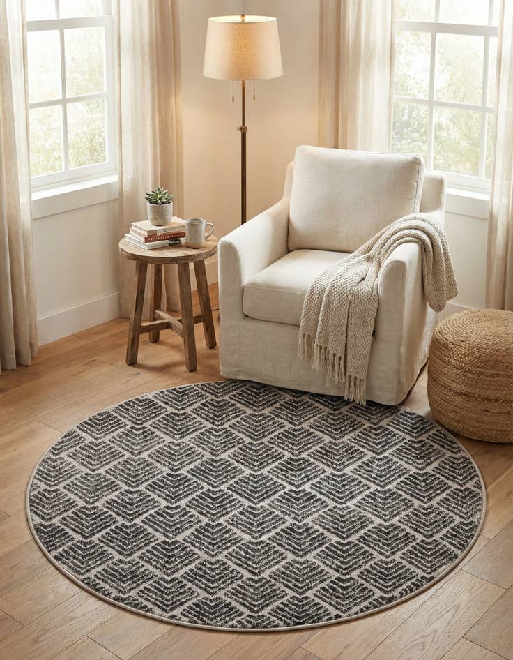 Detail image of  3' 3 x 3' 3 Eco Trellis Round Rug