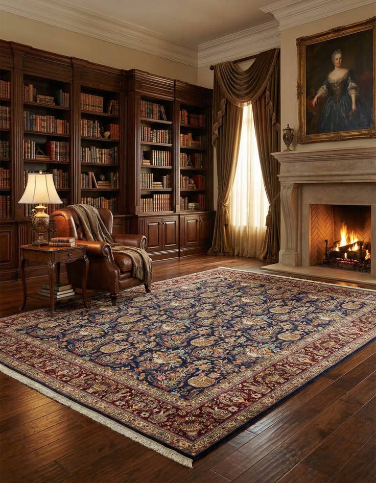 Detail image of 10' 3 x 12' 8  Hand Knotted Kashmar Persian Rug